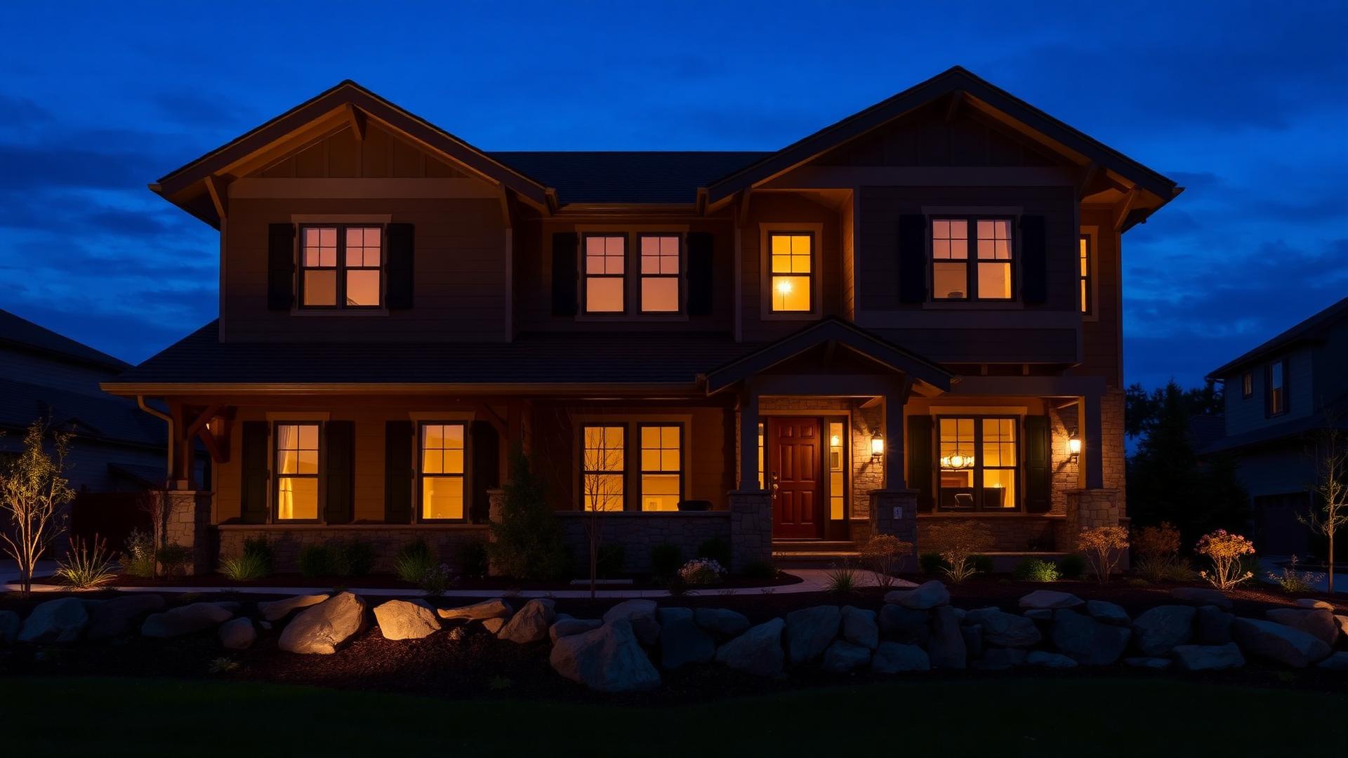 Featured home at dusk